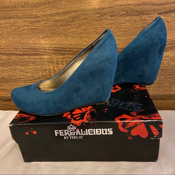 Fergalicious Dreamer Teal Wedge Heel - Picture 2 of 6